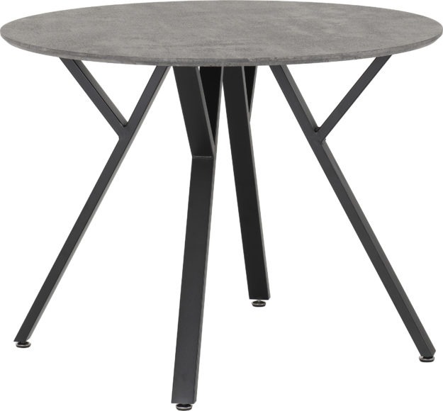Seconique Athens Round Dining Set With Avery Chairs Concrete Effect/Black/Grey Velvet