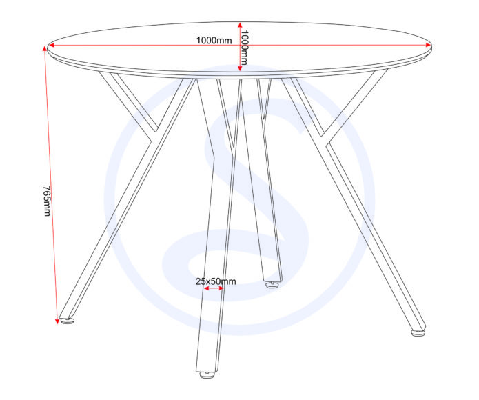 Seconique Athens Round Dining Table Concrete Effect/Black