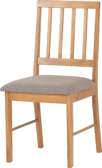 Seconique Austin Chair (Box Of 2) Oak Effect/Grey Fabric