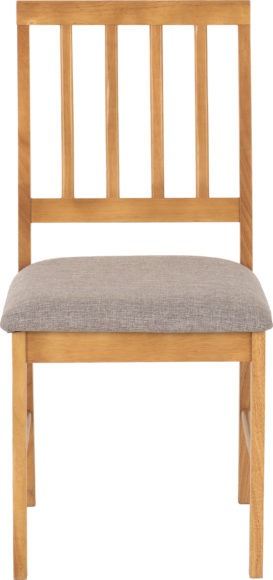 Seconique Austin Chair (Box Of 2) Oak Effect/Grey Fabric