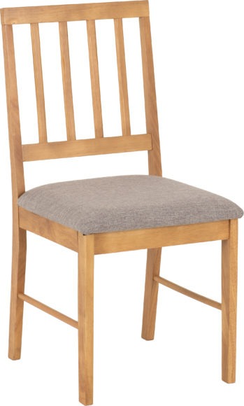 Seconique Austin Chair (Box Of 2) Oak Effect/Grey Fabric