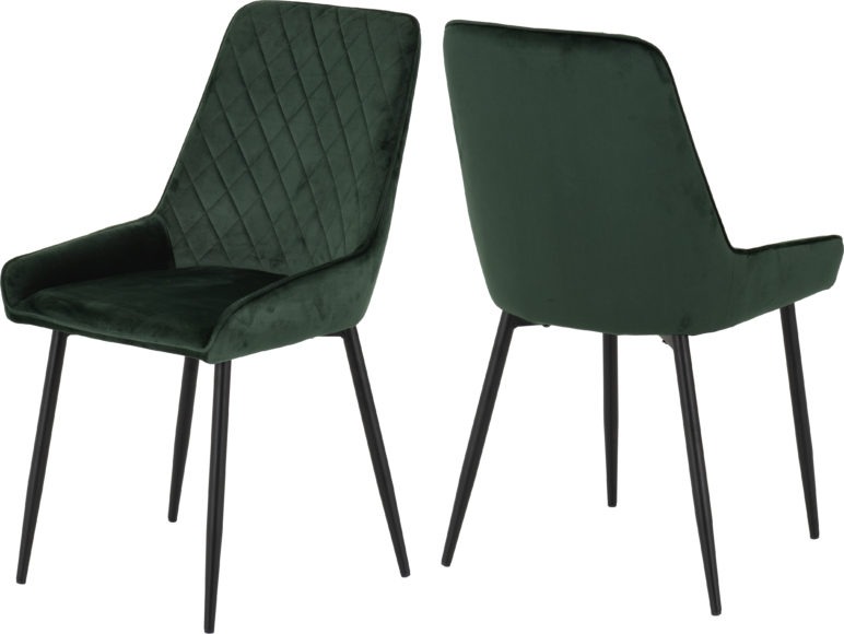 Seconique Avery Chair (Box Of 2) Emerald Green Velvet