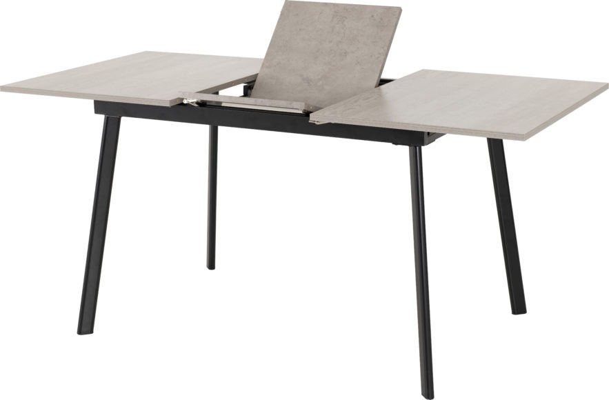 Seconique Avery Extending Dining Set With Avery Chairs Concrete/Grey Oak Effect/Black/Emerald Green Velvet