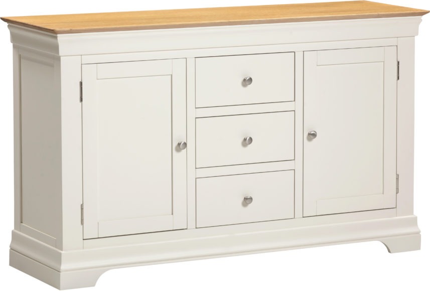 Seconique Bordeaux 2 Door 3 Drawer Sideboard Ivory/Oak