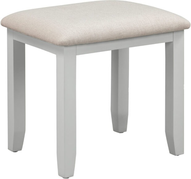 Seconique Bordeaux Dressing Table Stool Pebble Grey/Oat Fabric
