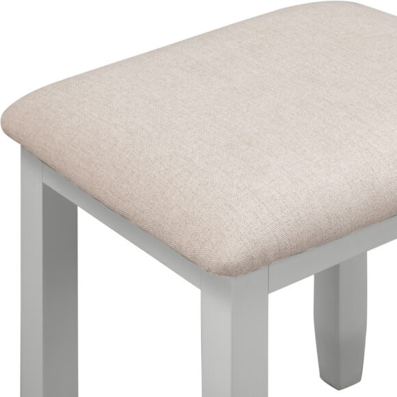 Seconique Bordeaux Dressing Table Stool Pebble Grey/Oat Fabric