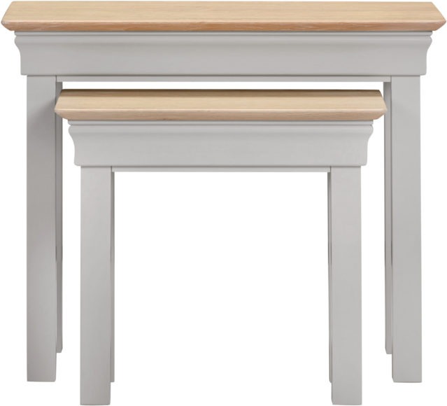 Seconique Bordeaux Nest Of 2 Tables Pebble Grey/Oak