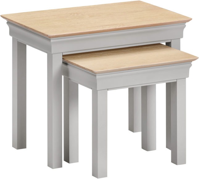 Seconique Bordeaux Nest Of 2 Tables Pebble Grey/Oak