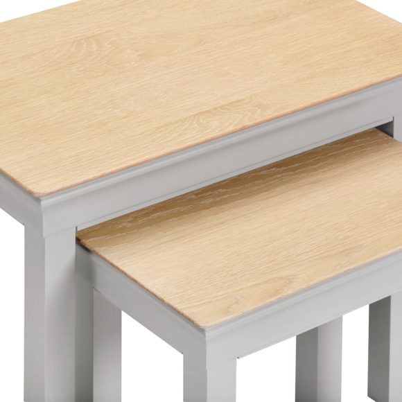 Seconique Bordeaux Nest Of 2 Tables Pebble Grey/Oak