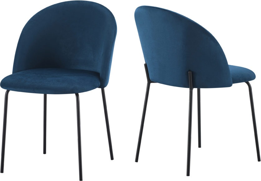 Seconique Boston Chair (Box Of 4) Sapphire Blue Velvet