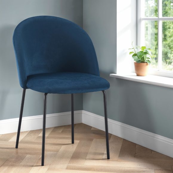 seconique Boston Chair (Box of 4) Sapphire Blue Velvet