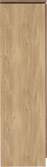 Seconique Charles 3 Door 2 Drawer Mirrored Wardrobe Oak Effect Veneer With Walnut Trim