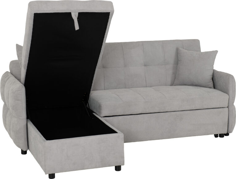 Seconique Chelsea Corner Sofa Bed Silver Grey Fabric