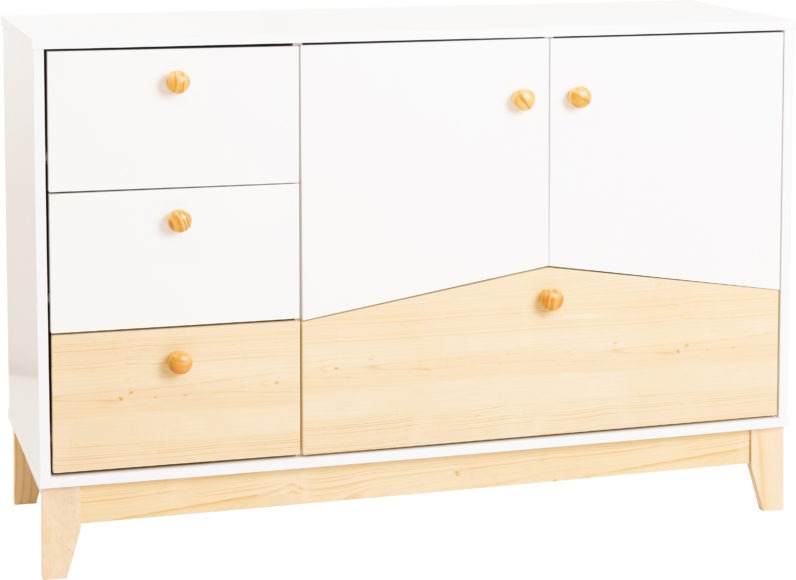Seconique Cody 2 Door 4 Drawer Storage Unit White/Pine Effect