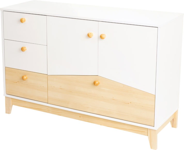 Seconique Cody 2 Door 4 Drawer Storage Unit White/Pine Effect
