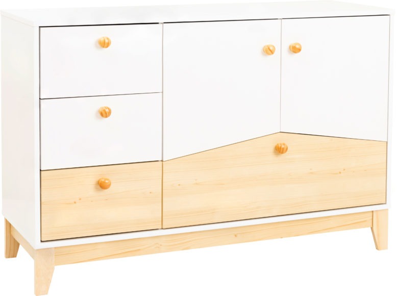 seconique Cody 2 Door 4 Drawer Storage Unit White/Pine Effect