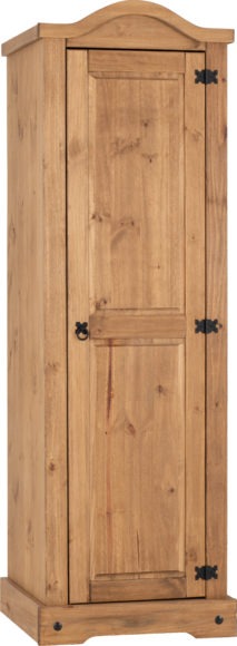 Seconique Corona 1 Door Wardrobe Distressed Waxed Pine