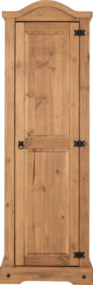 Seconique Corona 1 Door Wardrobe Distressed Waxed Pine