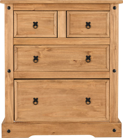 Seconique Corona 2+2 Drawer Chest Distressed Waxed Pine