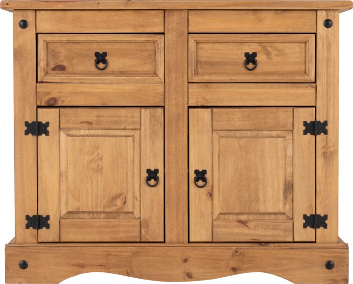 Seconique Corona 2 Door 2 Drawer Sideboard Distressed Waxed Pine