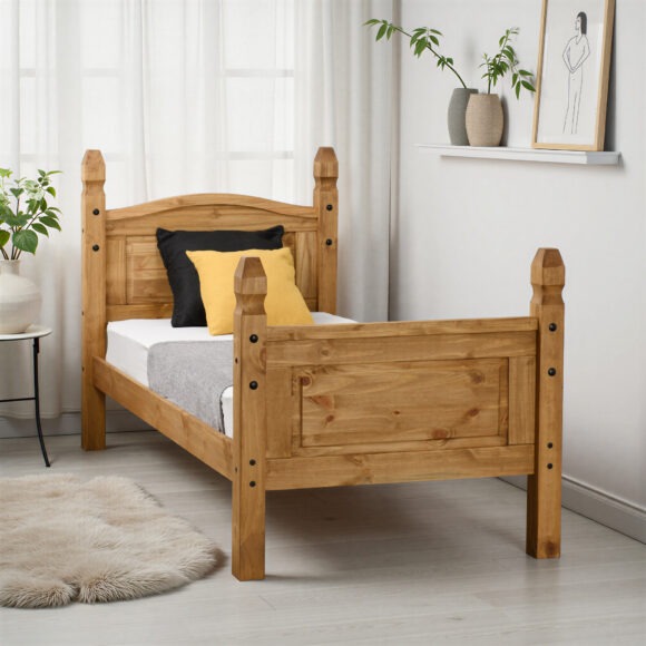 seconique Corona 3' Bed High Foot End Distressed Waxed Pine