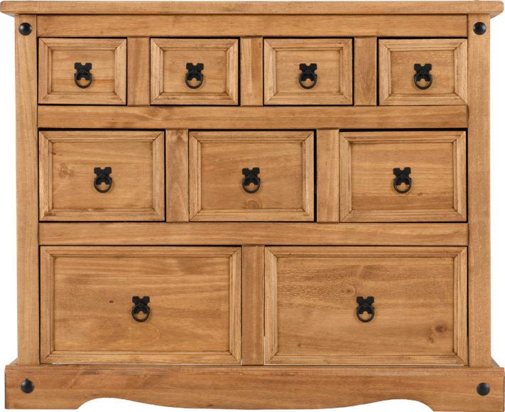 Seconique Corona 4+3+2 Drawer Merchant Chest Distressed Waxed Pine