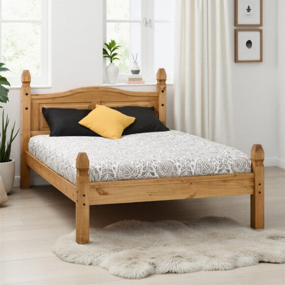 seconique Corona 4'6" Bed Low Foot End Distressed Waxed Pine