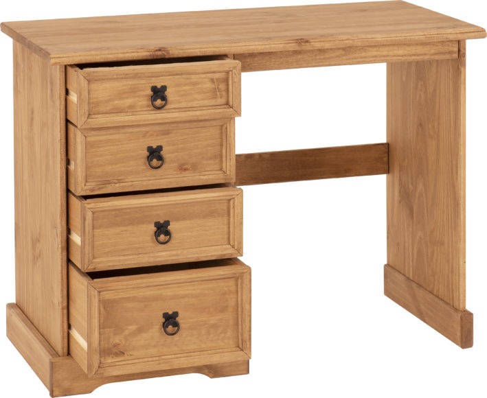 Seconique Corona 4 Drawer Dressing Table Distressed Waxed Pine