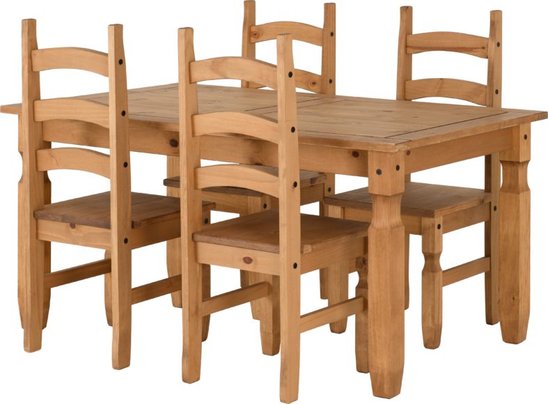 Seconique Corona 5' Dining Set Distressed Waxed Pine
