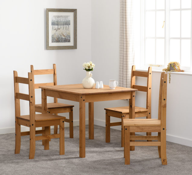 seconique Corona Budget Dining Set Distressed Waxed Pine
