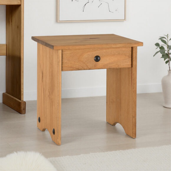 seconique Corona Dressing Table Stool Distressed Waxed Pine