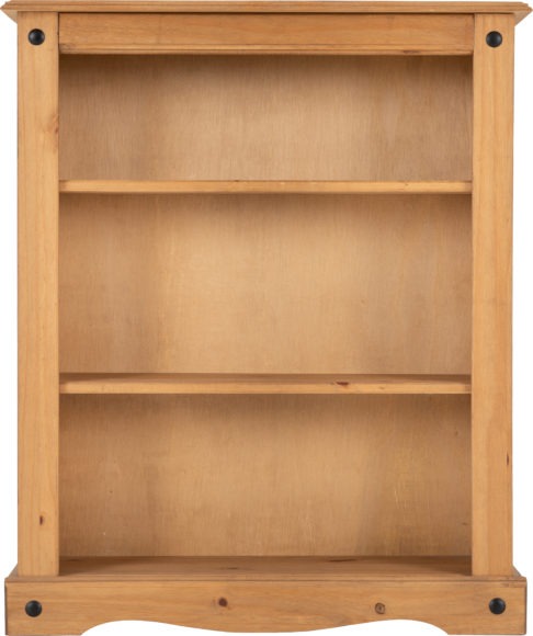 Seconique Corona Low Bookcase Distressed Waxed Pine
