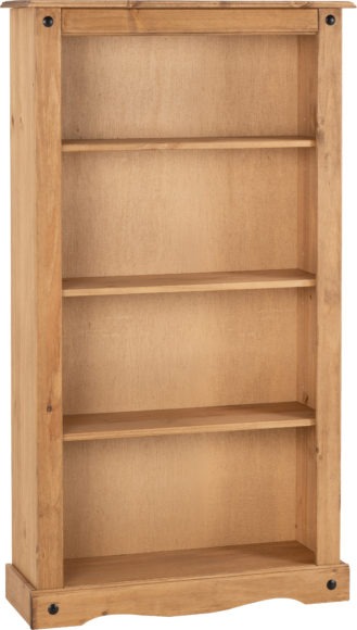 Seconique Corona Medium Bookcase Distressed Waxed Pine