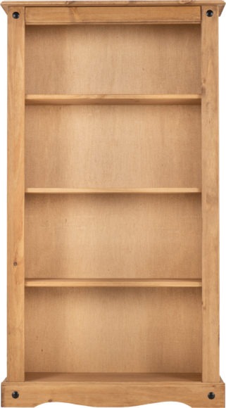 Seconique Corona Medium Bookcase Distressed Waxed Pine