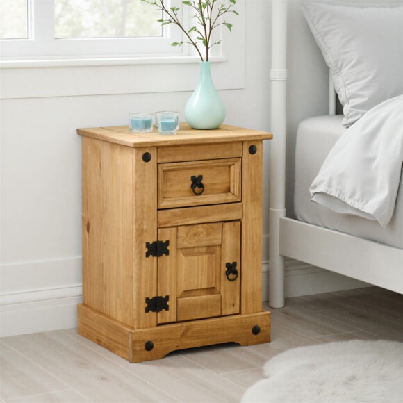 seconique Corona Petite Bedside Distressed Waxed Pine