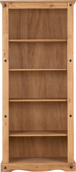 Seconique Corona Tall Bookcase Distressed Waxed Pine
