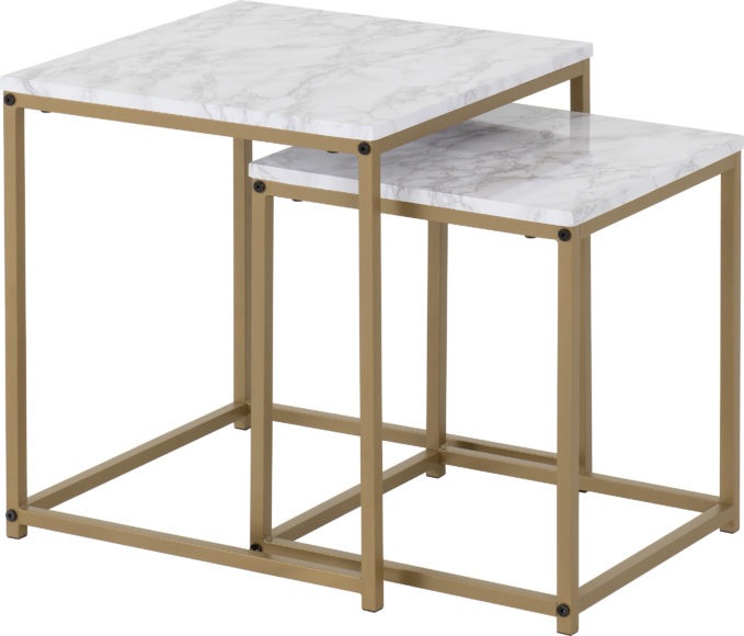 seconique Dallas Nest of 2 Tables Marble/Gold Effect