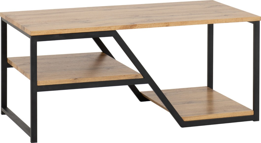 seconique Durham Coffee Table Light Oak Effect/Black