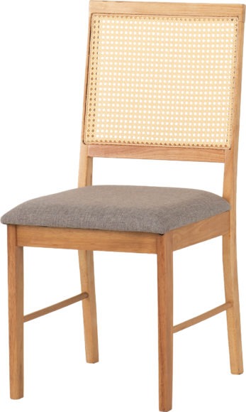 Seconique Ellis Chair (Box Of 2) Oak Effect/Grey Fabric