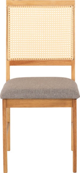 Seconique Ellis Chair (Box Of 2) Oak Effect/Grey Fabric