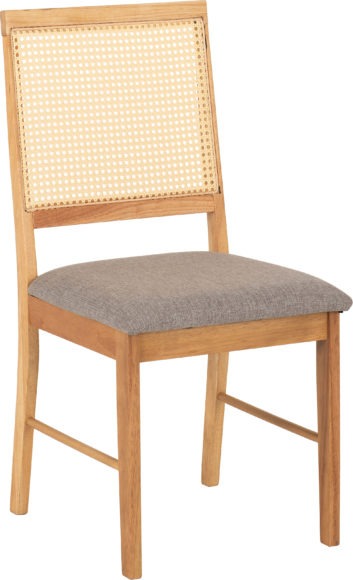 Seconique Ellis Chair (Box Of 2) Oak Effect/Grey Fabric