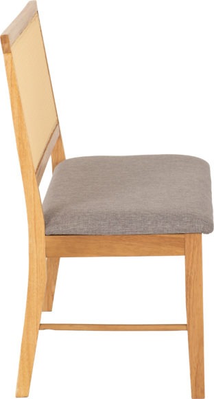 Seconique Ellis Dining Bench Oak Effect/Grey Fabric