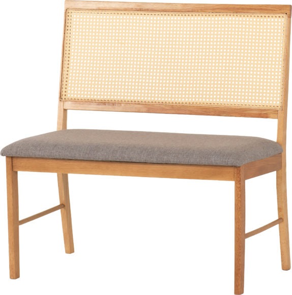 seconique Ellis Dining Bench Oak Effect/Grey Fabric