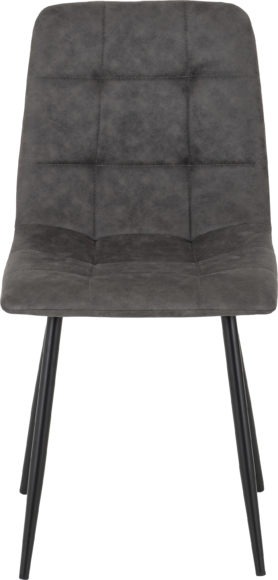 Seconique Fenton Chair (Box Of 2) Dark Grey Suede Fabric