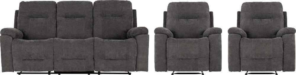 Seconique Guildford 3+1+1 Recliner Suite Grey Fabric