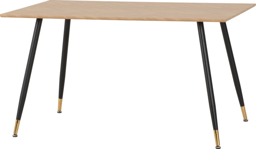seconique Hamilton Medium Dining Table Medium Oak Effect/Black
