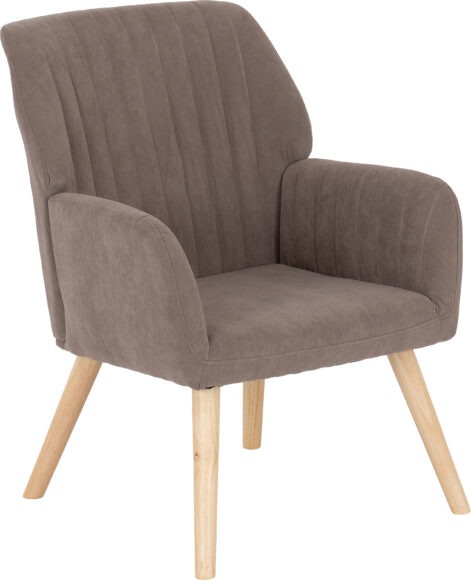 Seconique Jordan Occasional Chair Brown Velvet Fabric