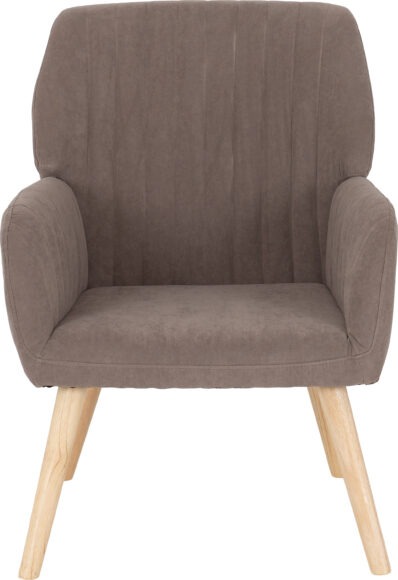 Seconique Jordan Occasional Chair Brown Velvet Fabric