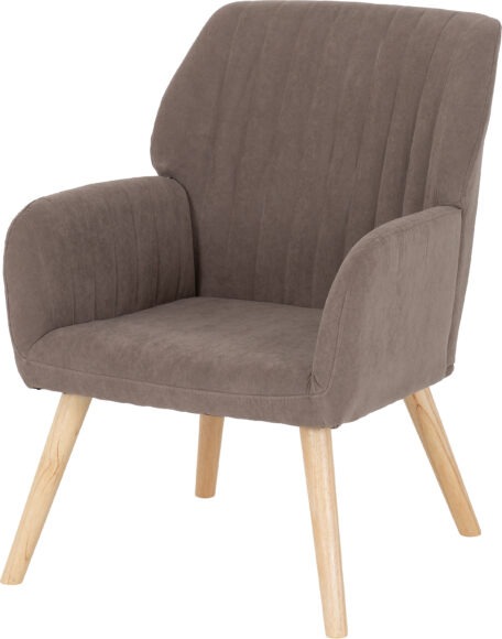 Seconique Jordan Occasional Chair Brown Velvet Fabric