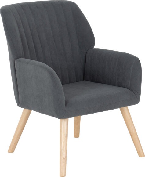 Seconique Jordan Occasional Chair Dark Grey Velvet Fabric